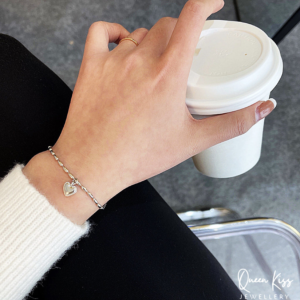 Adorable Cute Stainless Steel Silver Bracelet -- Love Making Moment!!