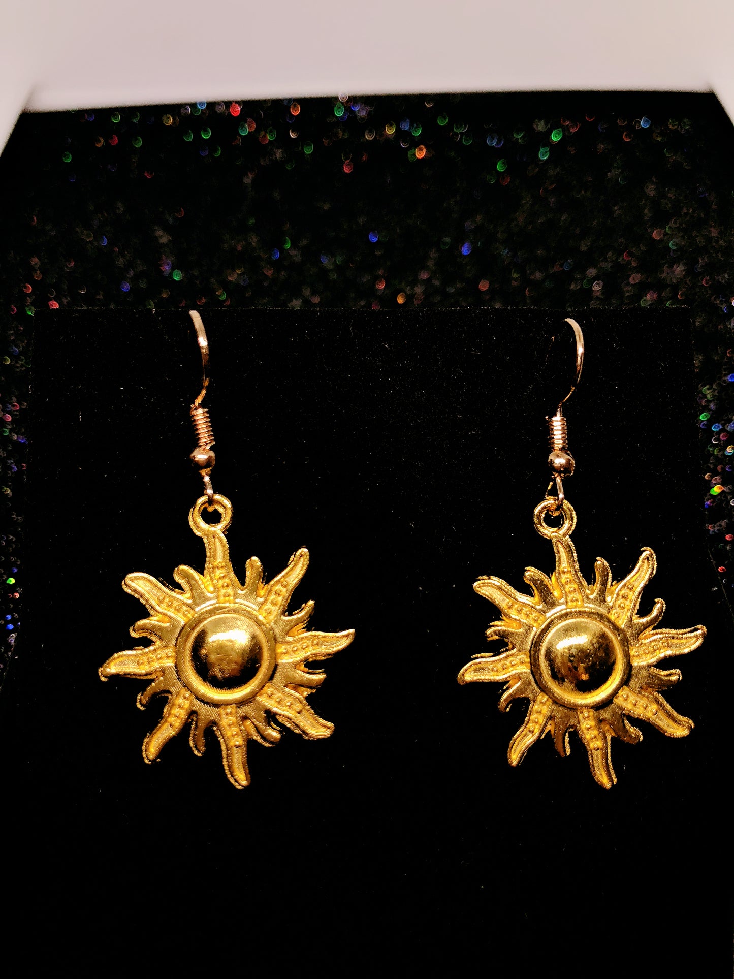 Sale!!! Cool Golden Sun Earrings -- Son of the Sun!!