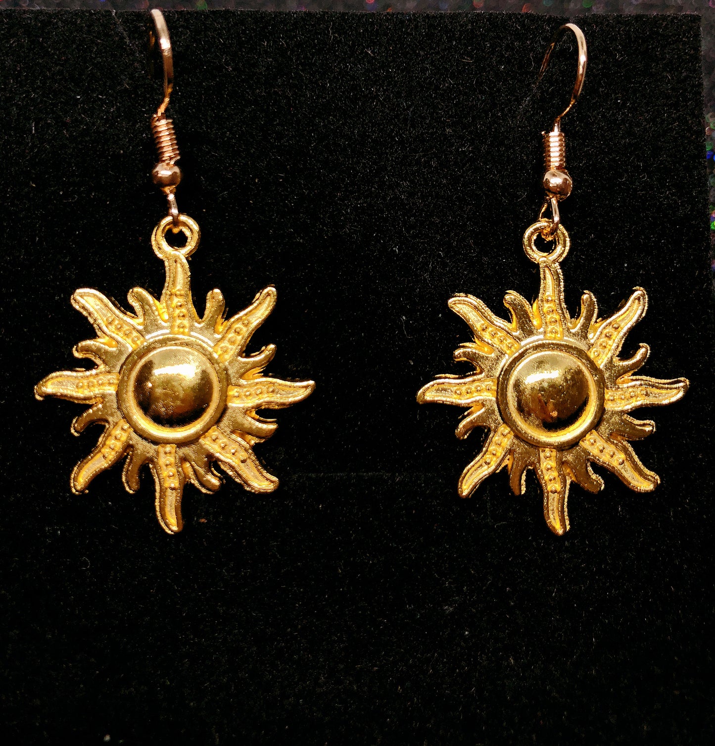 Sale!!! Cool Golden Sun Earrings -- Son of the Sun!!