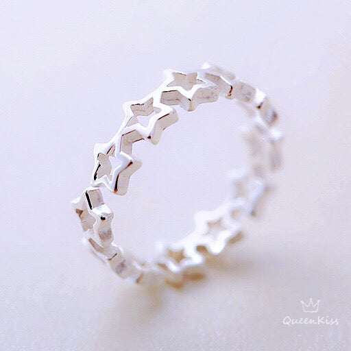 Vintage Star Adjustable Silver Ring