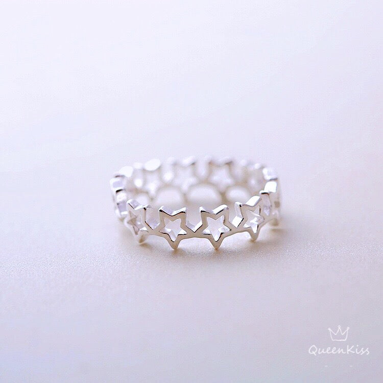 Vintage Star Adjustable Silver Ring