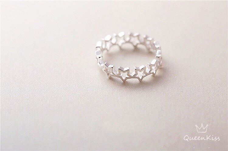 Vintage Star Adjustable Silver Ring
