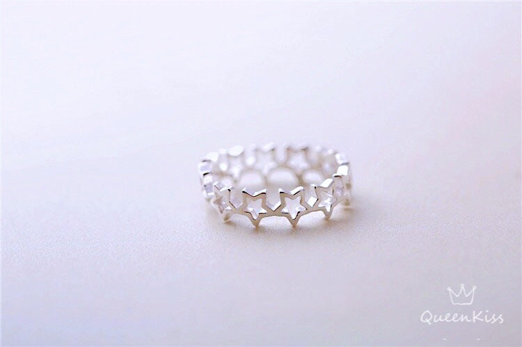 Vintage Star Adjustable Silver Ring