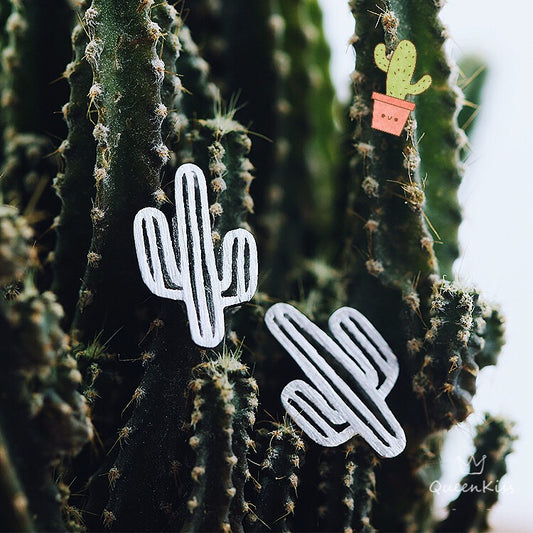 Sterling Silver 925 Stud Earrings Cute Cactus Stud Earrings Modern Studs Minimal Stud Earrings Gift for her