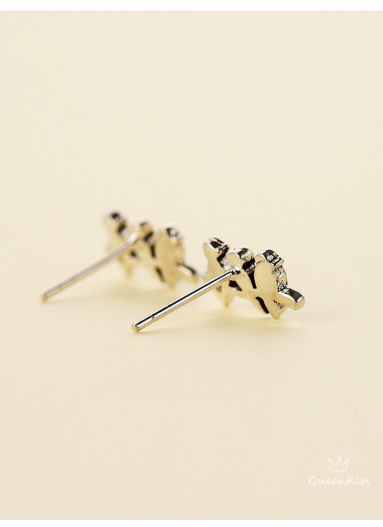 Sterling Silver 925 Stud Earrings Cute Three Birds Stud Earrings Modern Studs Minimal Stud Earrings Gift for her