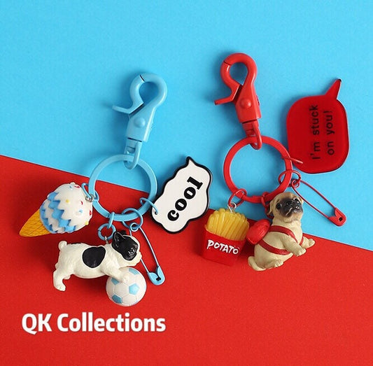 DIY Adorable Lovely Cute Dogs Pets Keyrings Key Chain Bag Tag Made to order -- I'm stuck on you!!