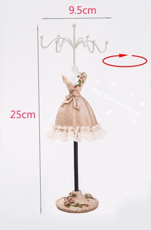 Princess Dress Jewellery Display Holder Mannequin Hanger Necklace Bracelet Ring Earrings Ornamental Stand Home Shop Party Decor-Princess W.