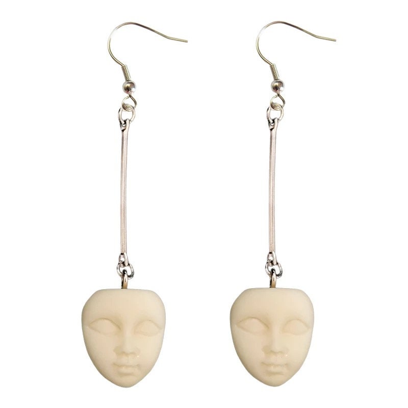 New Design Modernist Art Mask Drop Earrings -- Silence means everything!!!