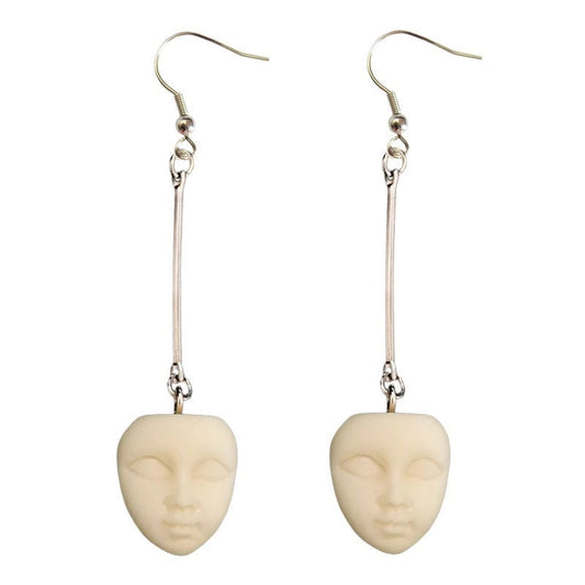 New Design Modernist Art Mask Drop Earrings -- Silence means everything!!!