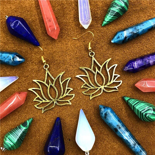 Sale!!!Big Lotus shaped Gold Earrings - Love and Peace!!