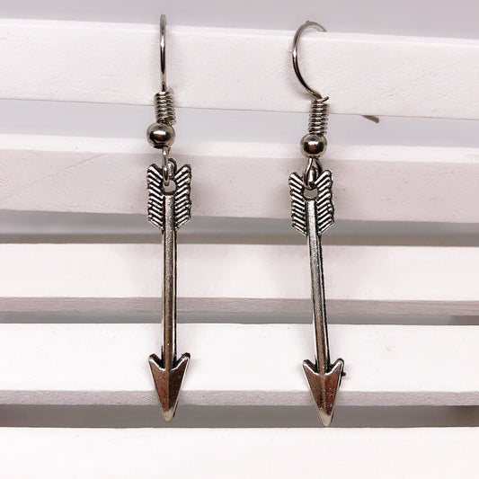 Sale!!! Cupid&#39;s Arrow Silver Earrings -- The arrow of Love!!