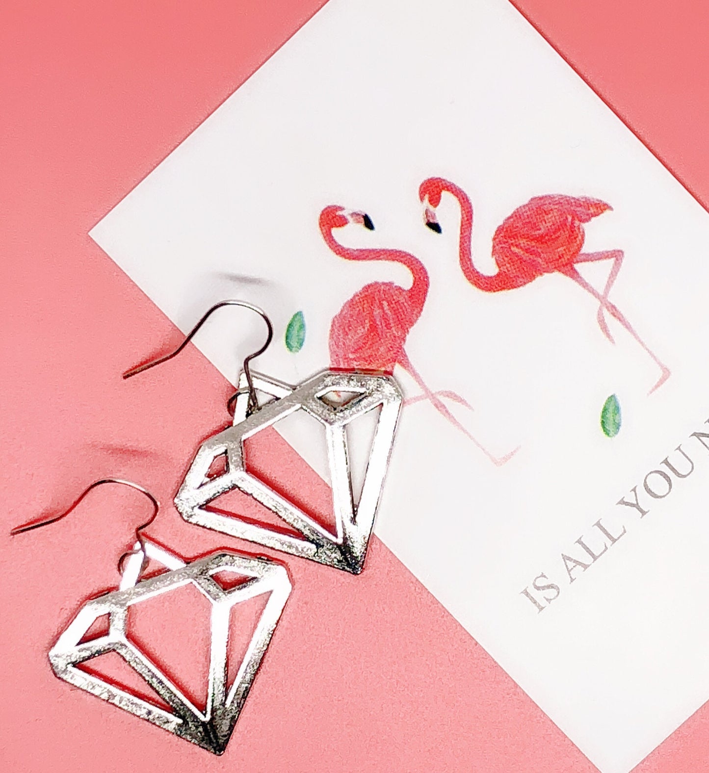 Sale!!! Cute Diamond Silver Earrings -- I'm loving it!!