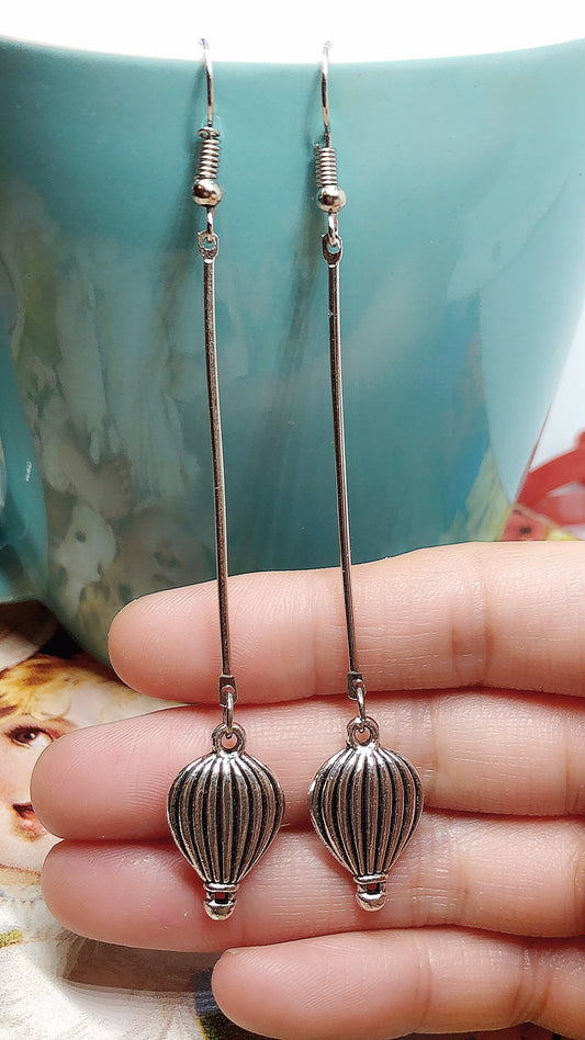 Sale!!! Hanging Balloon Sweet Balloon Silver Earrings -- Forever Cute!!
