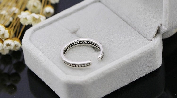 Dainty Minimalist Adjustable Silver Ring