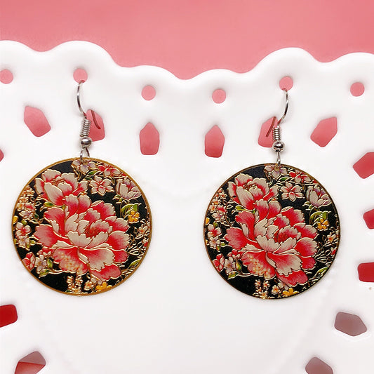 Peony Blooming Copper Plated Rosegold Earring -- My Lady!!