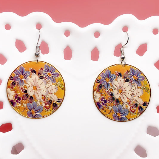 Blooming Flowers Copper Plated Rosegold Earring -- Shanghai Girls!!