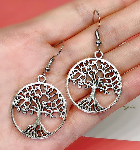 Sale!!! Tree of Life Top Root Silver Earrings -- Eternal Life!!