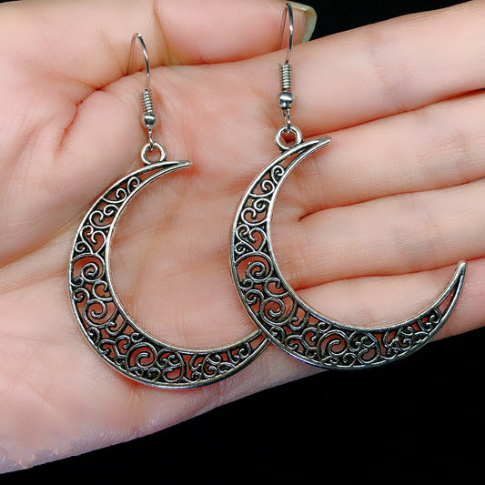 Sale!!! Boho Earrings For Women - Sexy Women Best Selling Item - Silver Crescent Moon Goddess Jewelry - Best Friend Gift