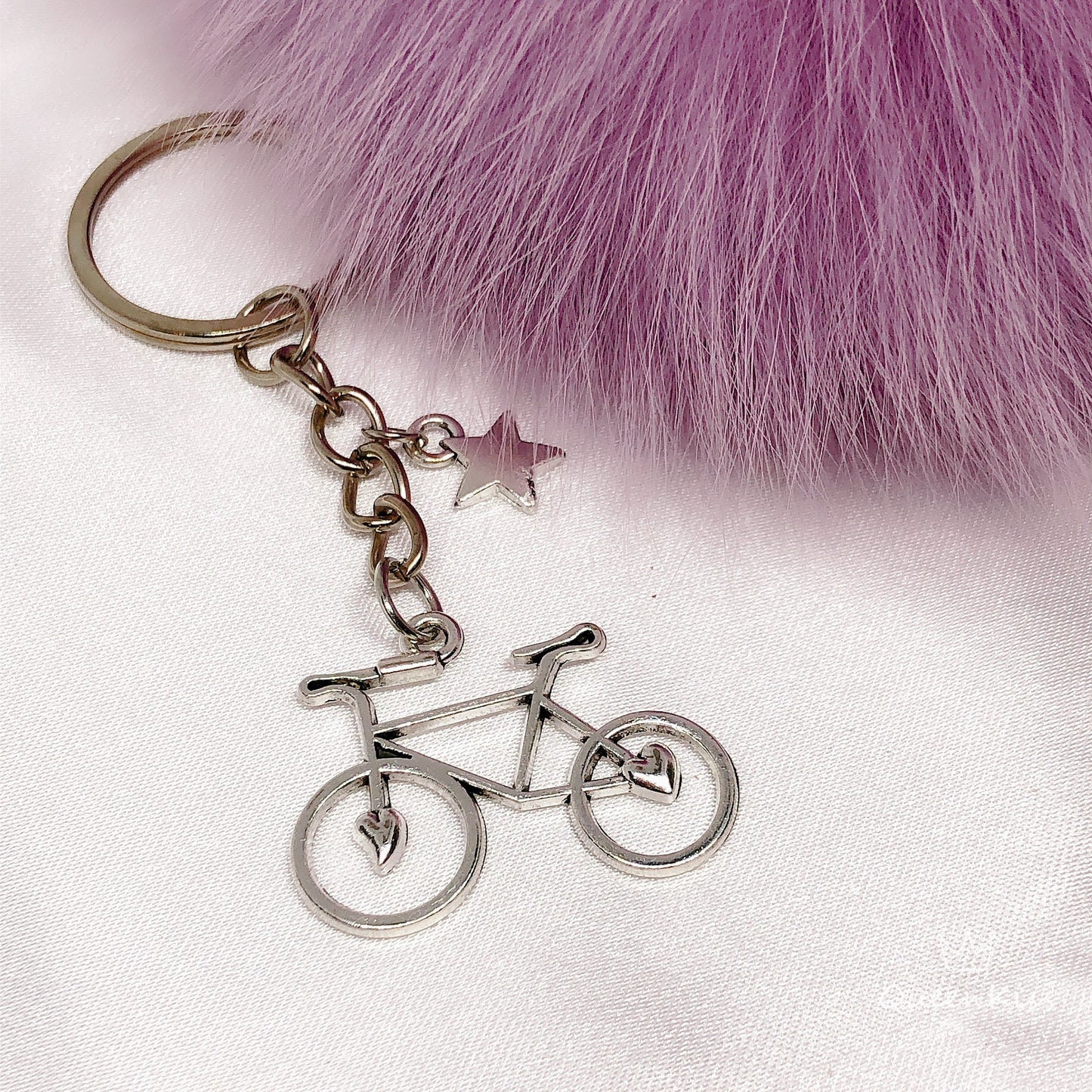 Romantic Bike Bicycle and Star Keyring Key Ring Keychain - Stay With Me!!