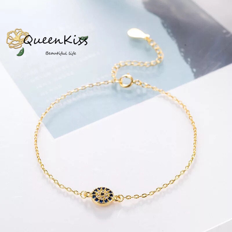 Gorgeous Evil's Eye Cubic Zircon Gold and Silver Bracelet -- Monster's Eyes!!