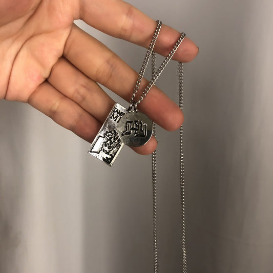 Funky Punk Stainless Steel Cool Two Layers One Set Silver Necklace -- Be myself!!