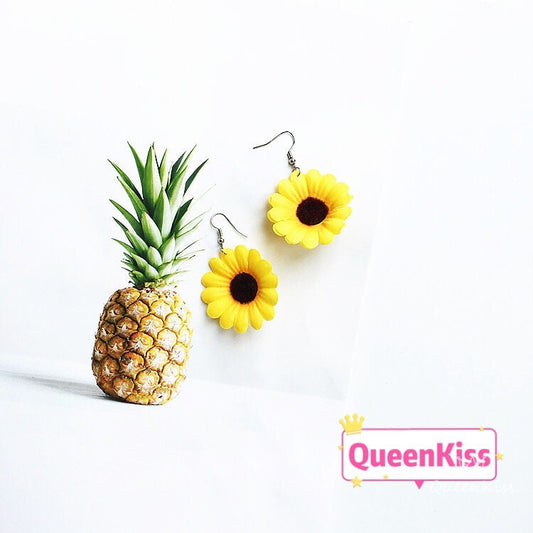 Sweet Cute SunFlower Light Earrings - You are my sunshine!