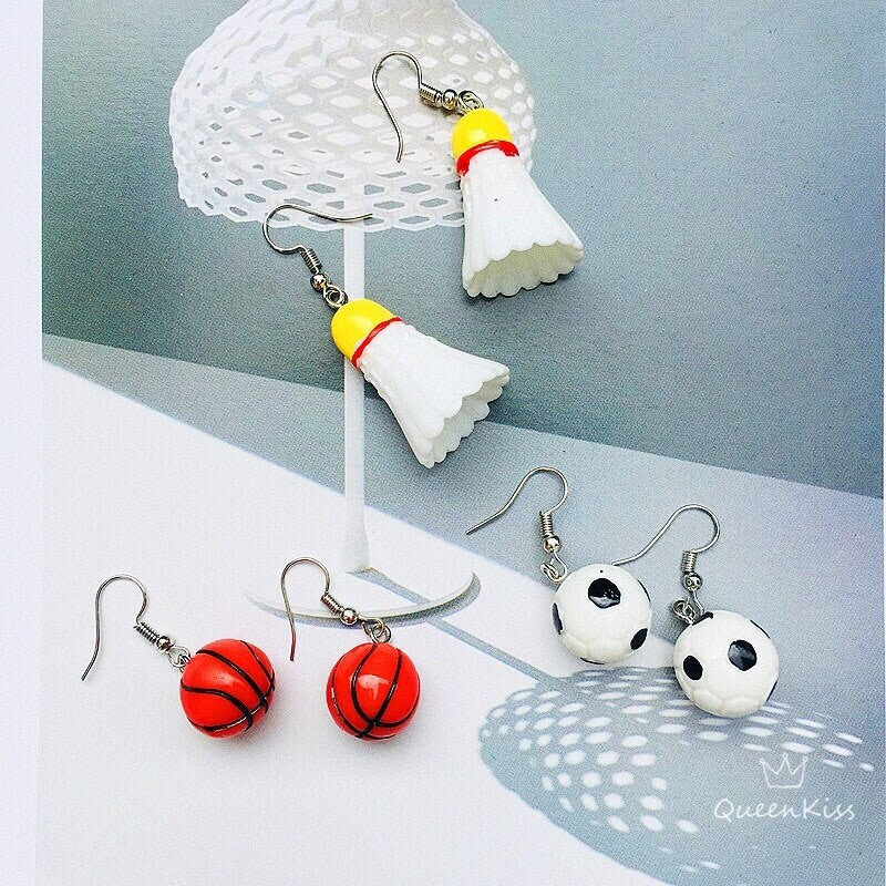Super Sweet Cute Sport Badminton Basketball Football Acrylic earrings -- Let's Viva!!