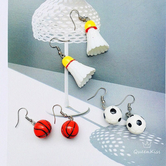 Super Sweet Cute Sport Badminton Basketball Football Acrylic earrings -- Let's Viva!!