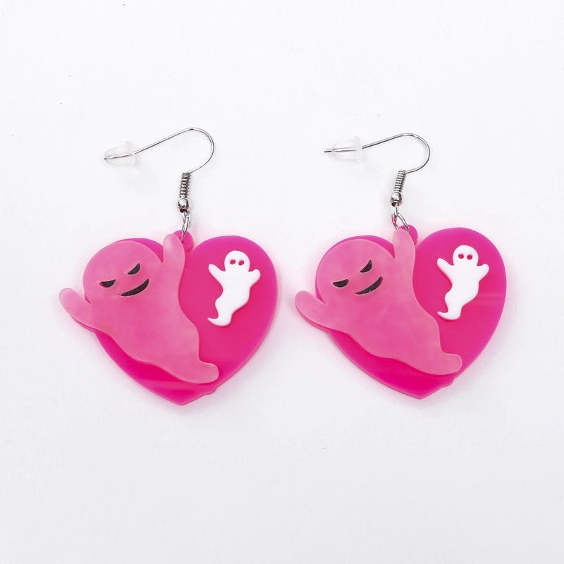 Halloween Cute Light Trendy Pink Eye Catching Party Earrings - Creepy Monster!!