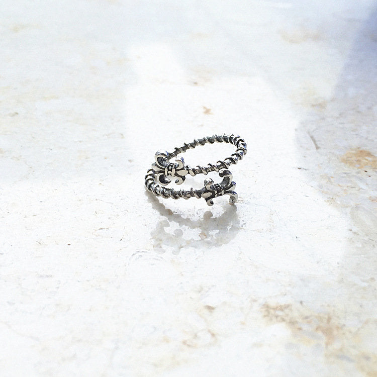 Vintage Cross Adjustable Silver Ring