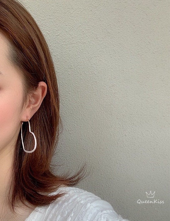 Sweet Heart Rosegold Enamel Yellow Red White Trendy Earrings -- Sweet Baby!!