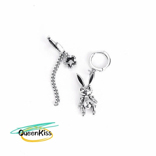 Funky Rabit Cute Adorable Star Chain Earrings -- Awesome Partner!