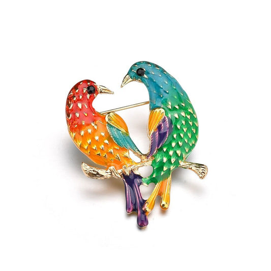 Colourful Brooches Couple Birds Gift for Her, Mother, Kid, Sister, Good Friends