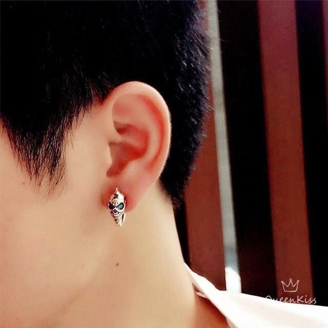Cool Skeleton Solider Silver Stud Earrings for Boyfriend Girlfriend Best friend Her Him -- Immoral Age!!