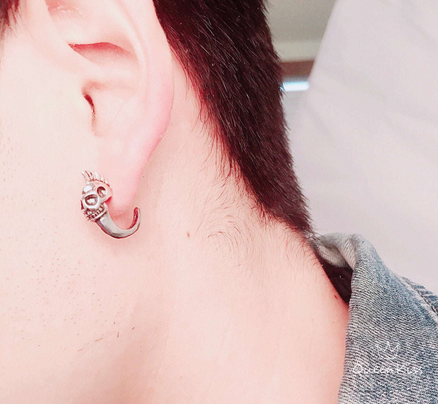 Cool Skeleton Solider Silver Stud Earrings for Boyfriend Girlfriend Best friend Her Him -- Immoral Age!!