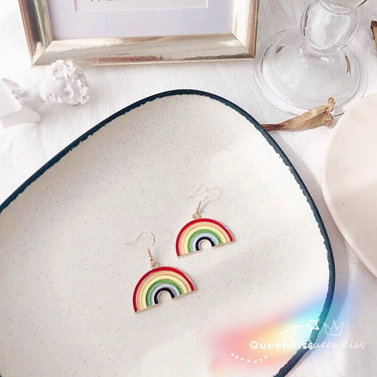 New Design Light Colorful Rainbow Chain Funny Quiky Earrings and Necklace -- Double Rainbow!!