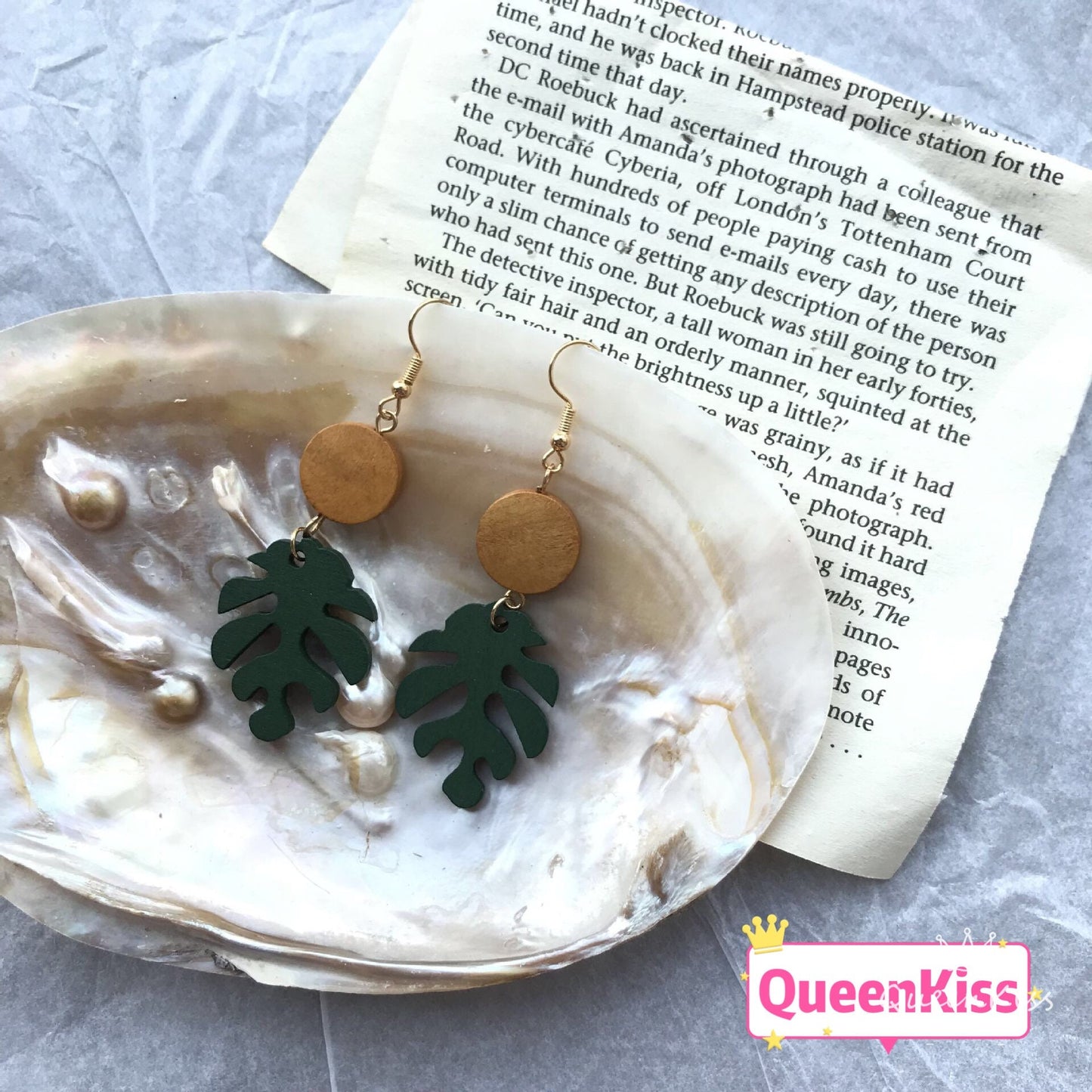 Sweet Wooden Leaves and Circle Trendy Earrings -- Let's go for holidays!!