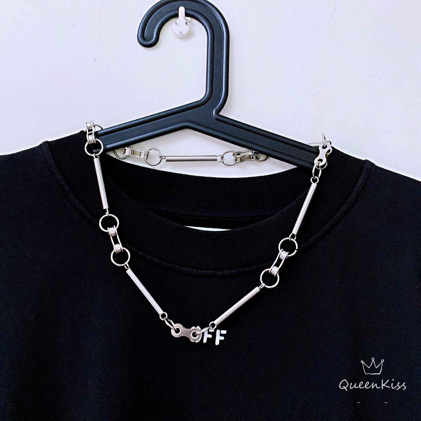 Funky Punk Stainless Steel Cool Circle Chains Silver Necklace -- Don't Lie to me!!