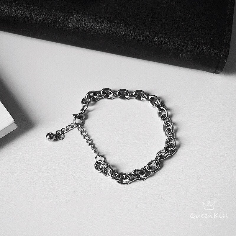 Funky Punk Stainless Steel Two Layers Cool Style Chain Silver Bracelet -- Desire to Love!!