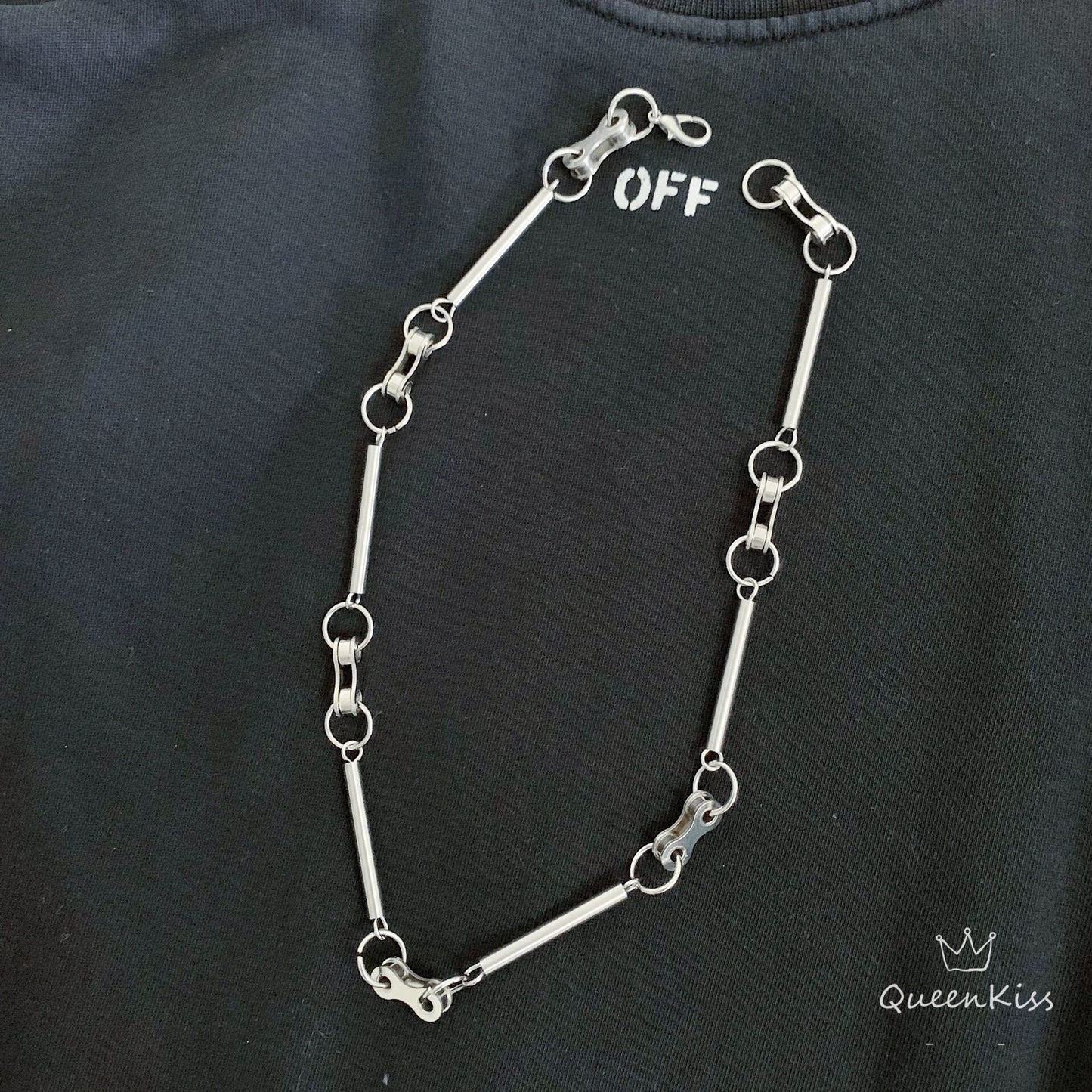 Funky Punk Stainless Steel Cool Circle Chains Silver Necklace -- Don't Lie to me!!