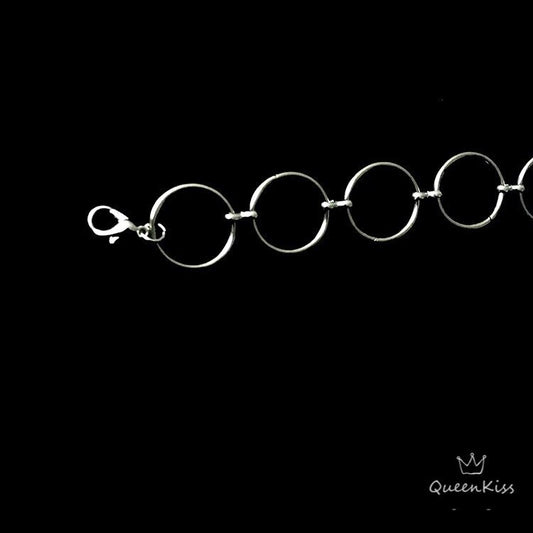 Romantic Joining Circles Silver Necklace Choker - Toxic Love!!