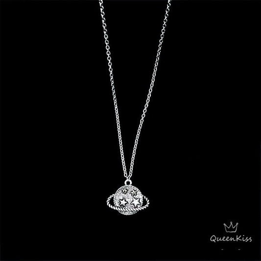 Funky Punk Stainless Steel Cool Cute Adorable Star Universe Silver Necklace -- Gravity Fighter!!