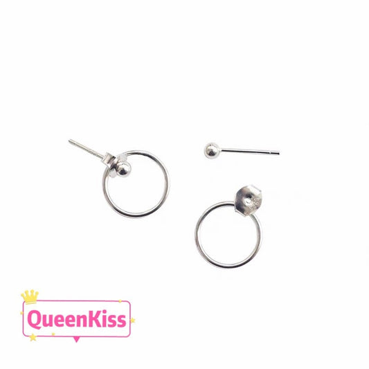 Circle Silver Circle Circles Earrings -- Lonely Star!!