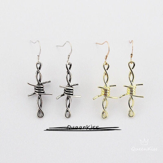 Cool Silver and Gold Dangle Earrings -- Don't Leave Me Alone!!