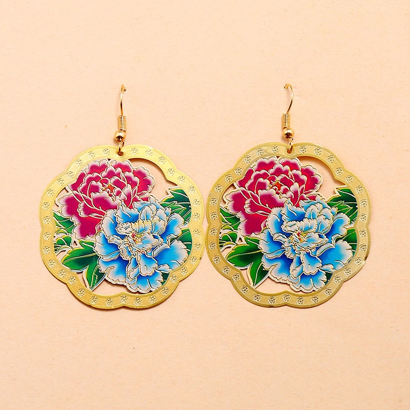 Blooming Flower Copper Plated Rosegold Earring -- Wonder Girls!!