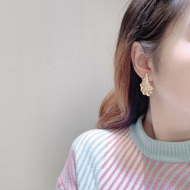 Super Adorable Cute Gold Clown Joker Clothes Face Mask Stud Earrings - Life is but the Circus!!