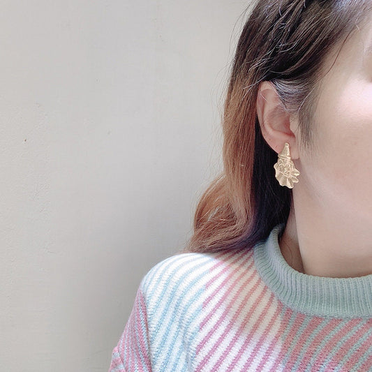 Super Adorable Cute Gold Clown Joker Clothes Face Mask Stud Earrings - Life is but the Circus!!