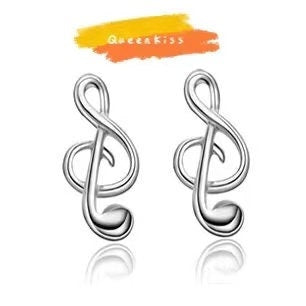 Sterling Silver 925 Stud Earrings Cute Musical Note Studs Earrings Modern Studs Minimal Stud Earrings Gift for her
