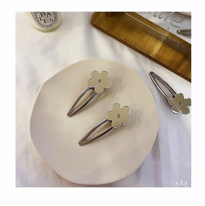 Stainless Steel Flower Floral Hair Clip for Kid Baby Girl Woman -- Tell Floral I X Her