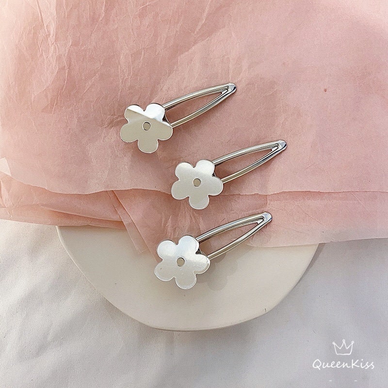 Stainless Steel Flower Floral Hair Clip for Kid Baby Girl Woman -- Tell Floral I X Her